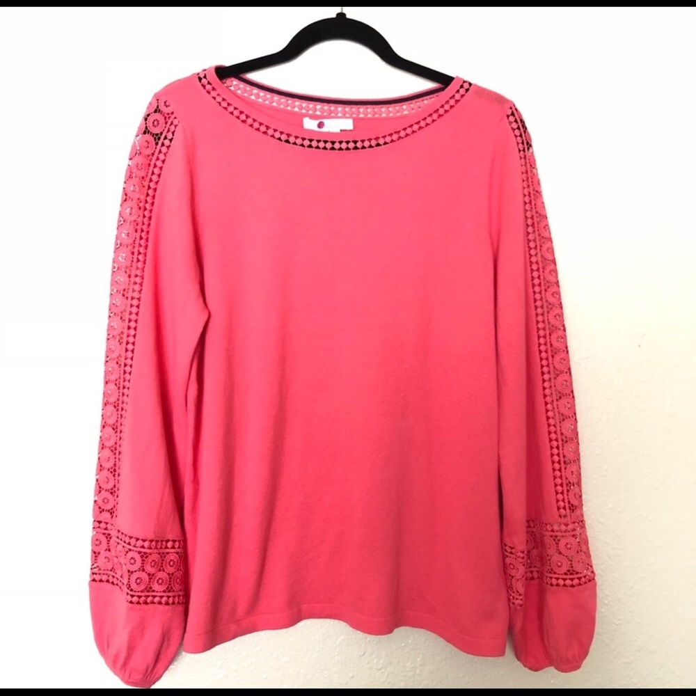 Boden - Beautiful Coral Eyelet Sweater